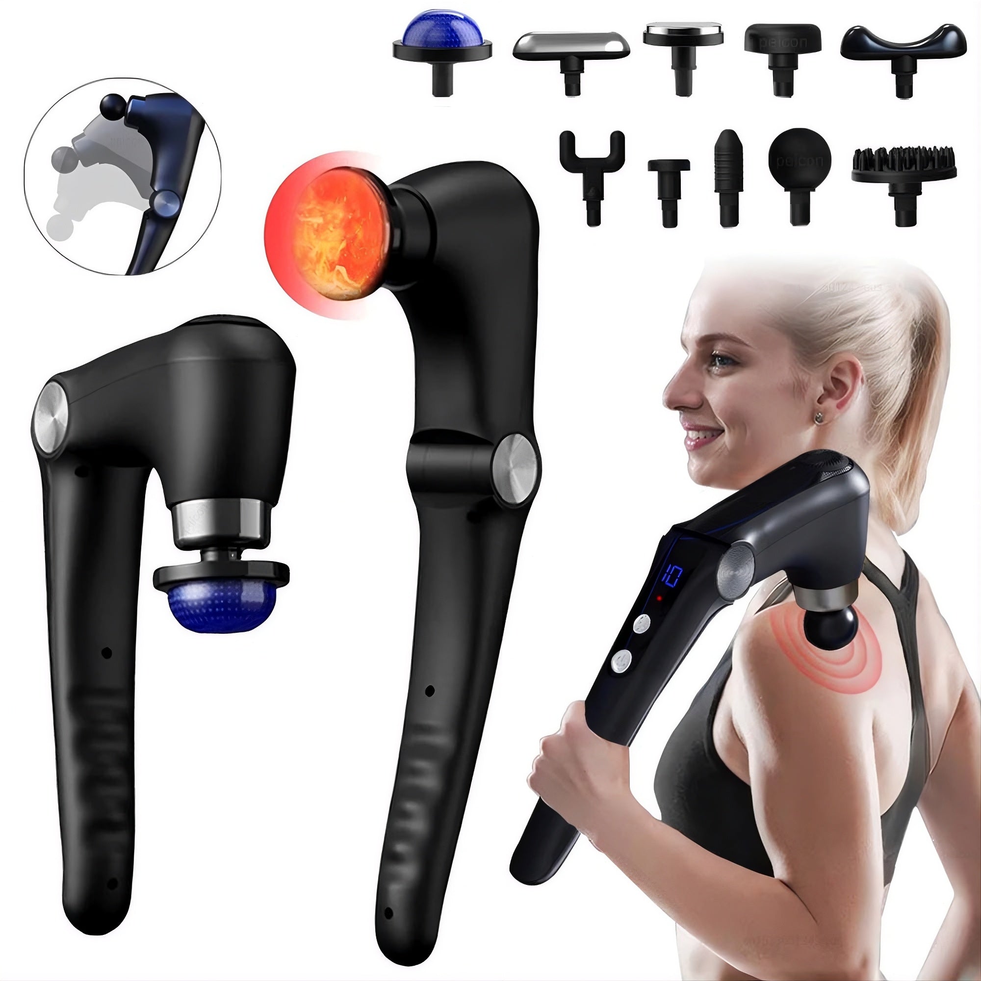 Fascia Massage Gun with Extension Handle
