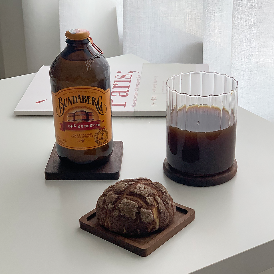Unpainted Japanese Walnut Insulated Wooden Coaster