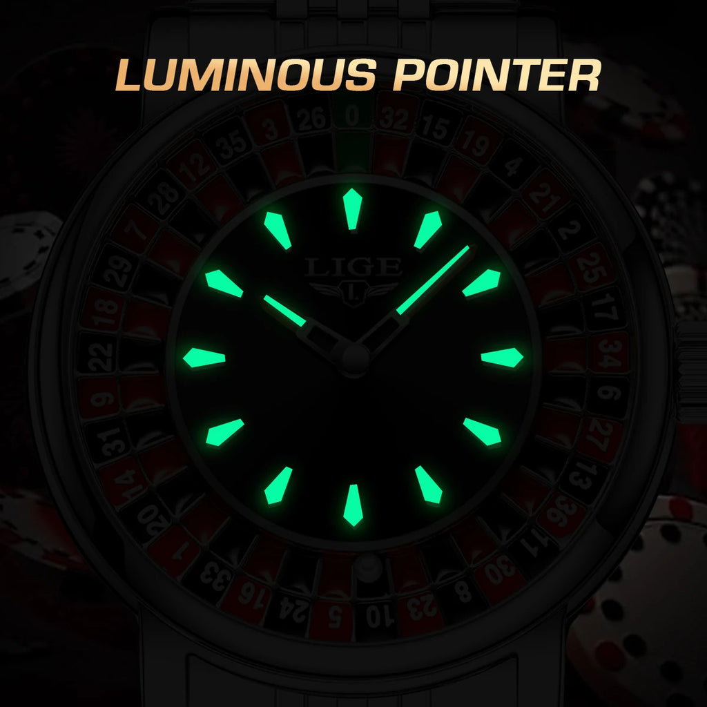 LIGE Roulette Dial Watch