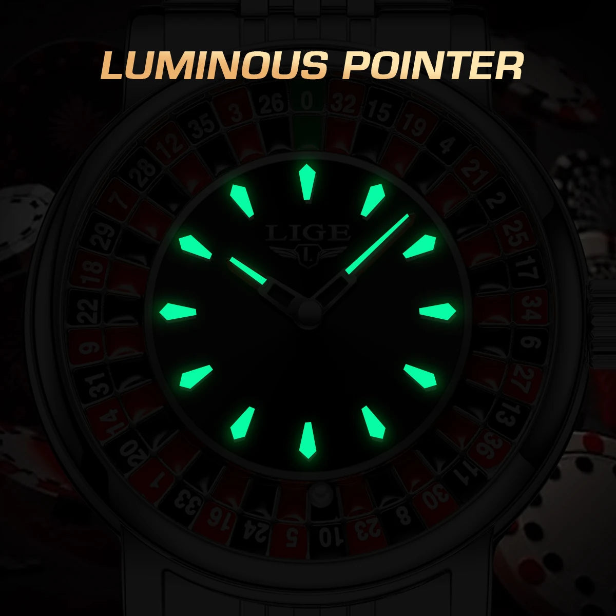 LIGE Roulette Dial Watch