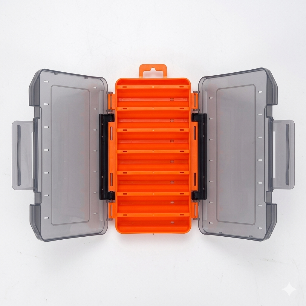 Durable Dual-Sided Fishing Tackle Box