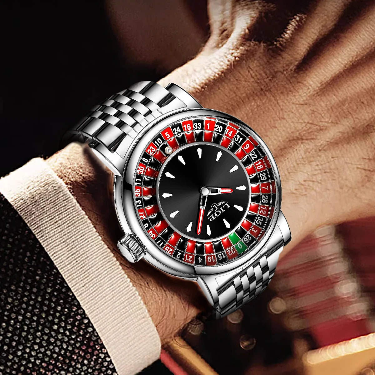 LIGE Roulette Dial Watch