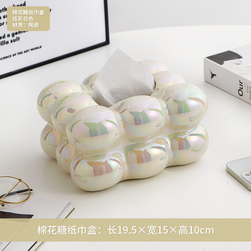 Modern Minimalist Cotton Candy Tissue Box Decor