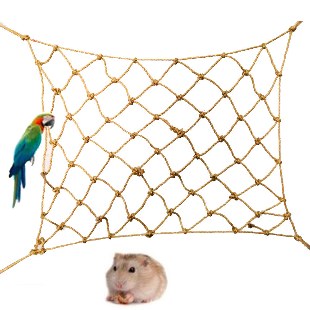 Hanging Parrot Climbing Net with Hook and Swing Rope