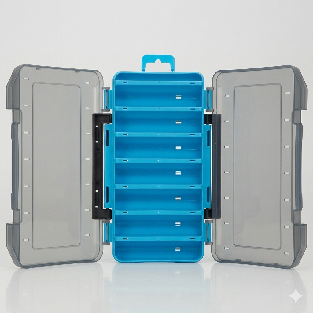 Durable Dual-Sided Fishing Tackle Box